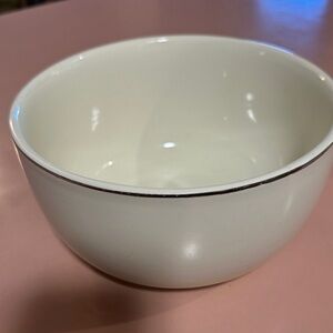 Universal Ballerina Vintage Ironstone Bowl White with Silver Rim OvenProof